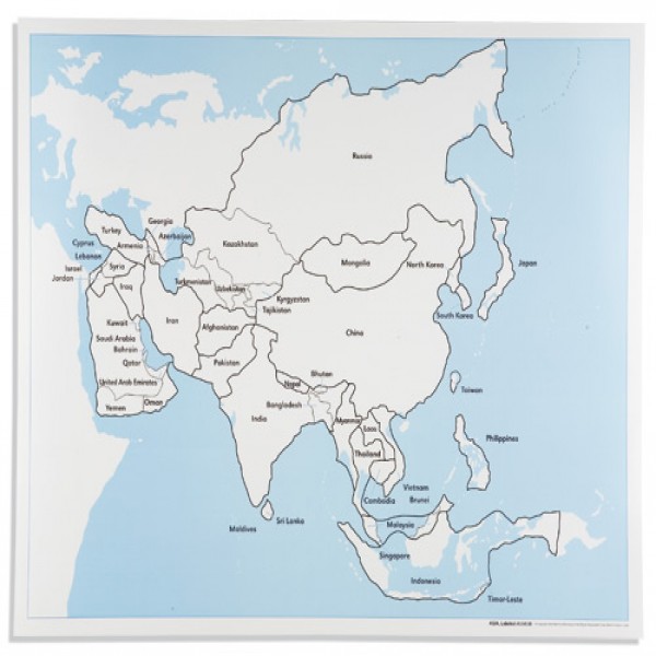 Bản đồ Châu Á: Đã dán nhãn